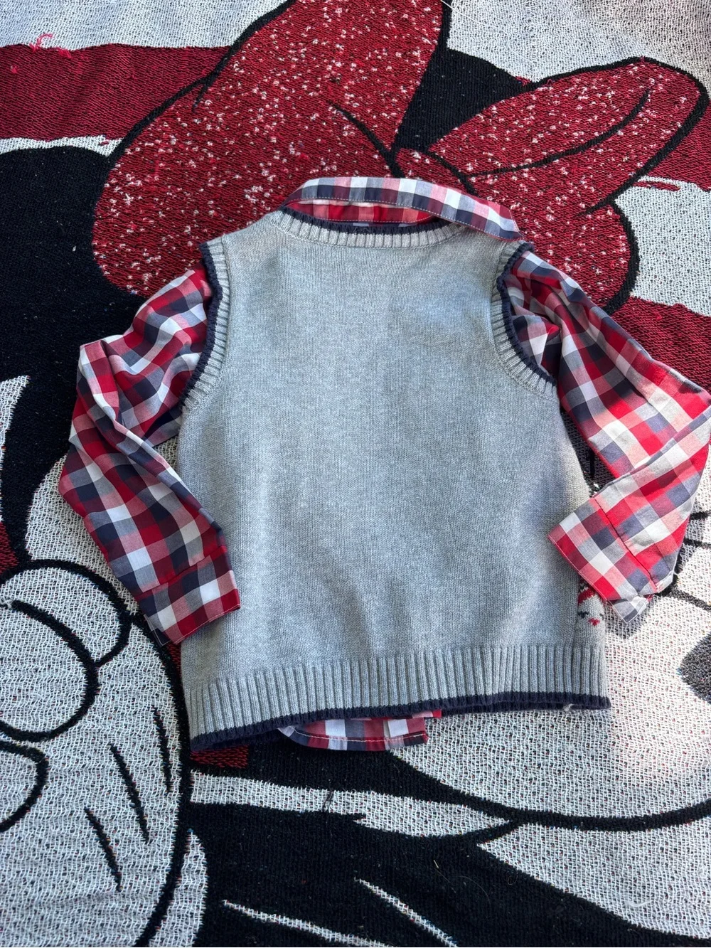 VINTAGE IZOD TRAIN GRAPHIC SWEATER VEST SET BOYS SIZE 3T HOLIDAY